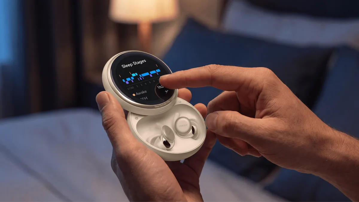 Anker put a screen on the case of its new sleepbuds