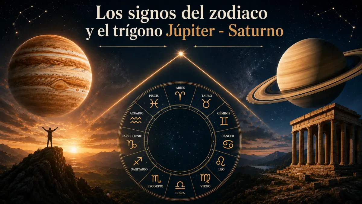 Los signos del zodiaco y el trígono Júpiter - Saturno de 2026