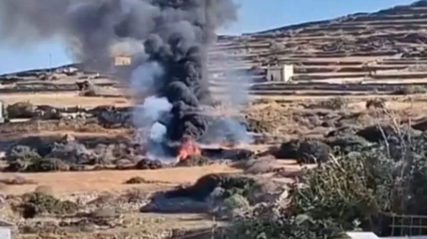 VIDEO: helicóptero se estrelló en una isla griega con una pareja de recién casados a bordo