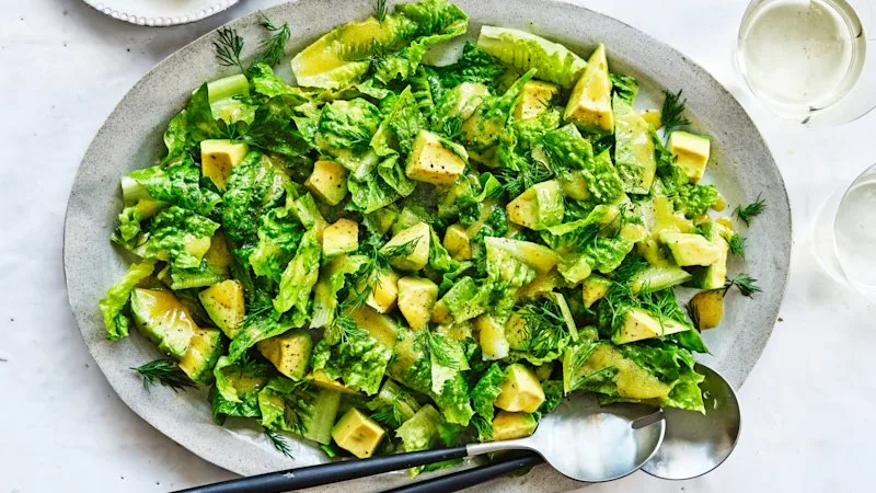 Adam Liaw’s avocado salad with lime and dill vinaigrette