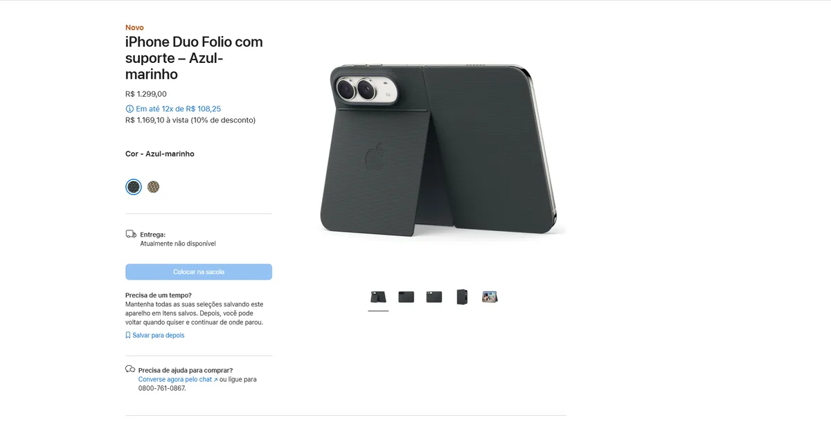 Absurdo: Capinha para o iPhone dobrável custa R$ 1.299