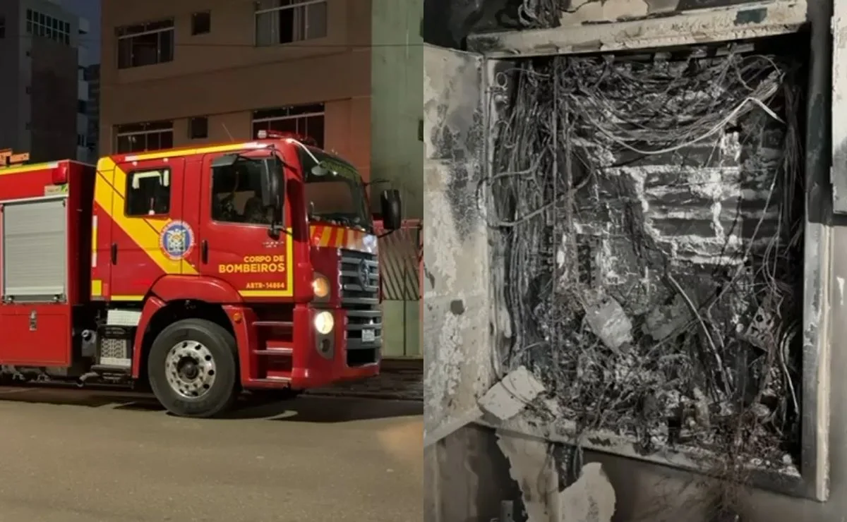Incêndio em prédio acorda moradores, causa pânico e mobiliza bombeiros durante a madrugada no Bigorrilho