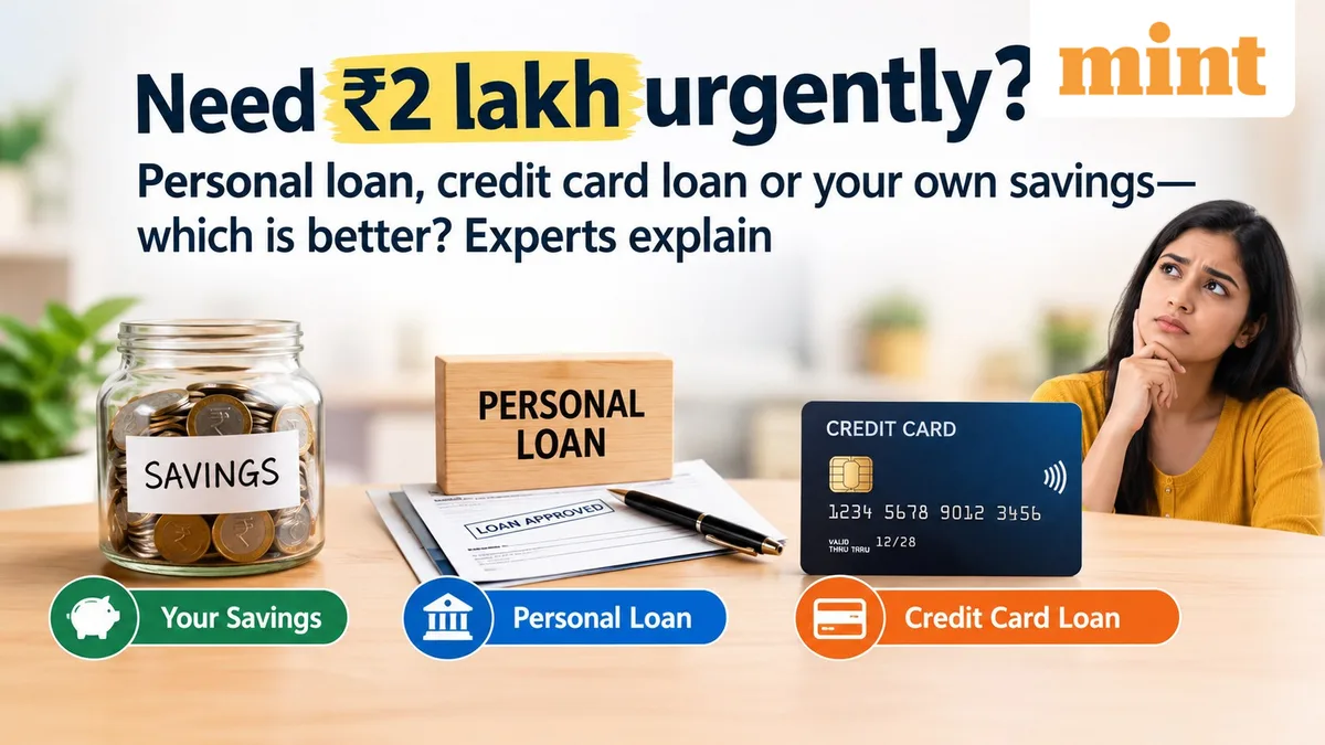 Need ₹2 lakh urgently? Here's what experts say is cheaper: Personal loan, savings or credit card