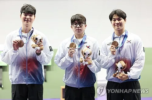 [아시안게임] 한국 사격, 남자 10ｍ 공기소총 단체전 동메달(종합)
