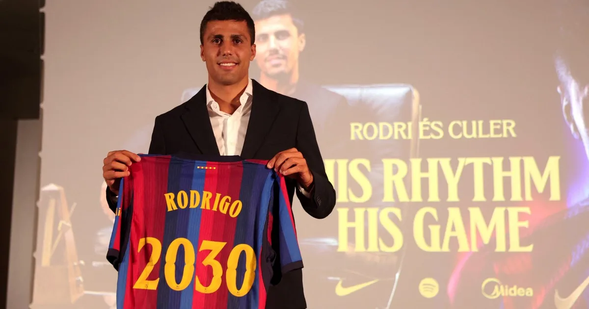 El tremendo elogio de Rodri a Julián Álvarez en su presentación en el Barcelona: "Es uno de los mejores delanteros"