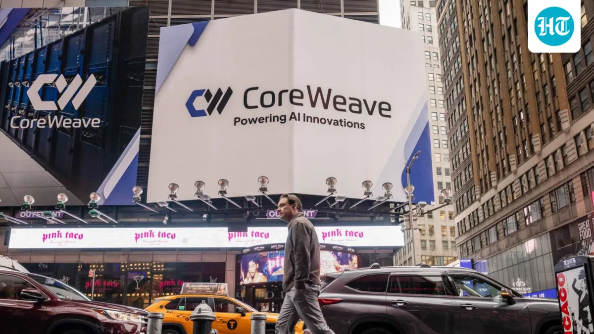 CoreWeave stock crashes 15%, falls further as AI slowdown fears and debt woes hit