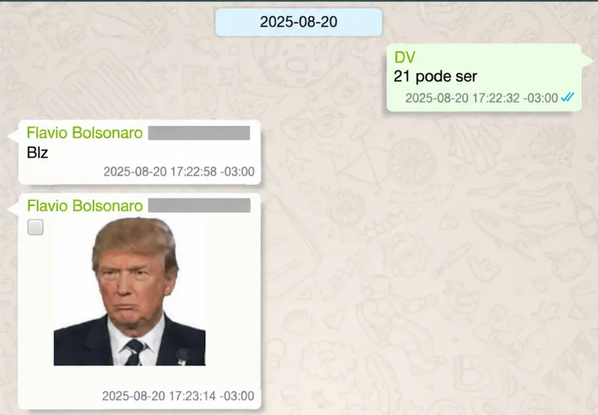 Figurinha de Trump e cobranças: PF detalha conversas de Flávio com Vorcaro
