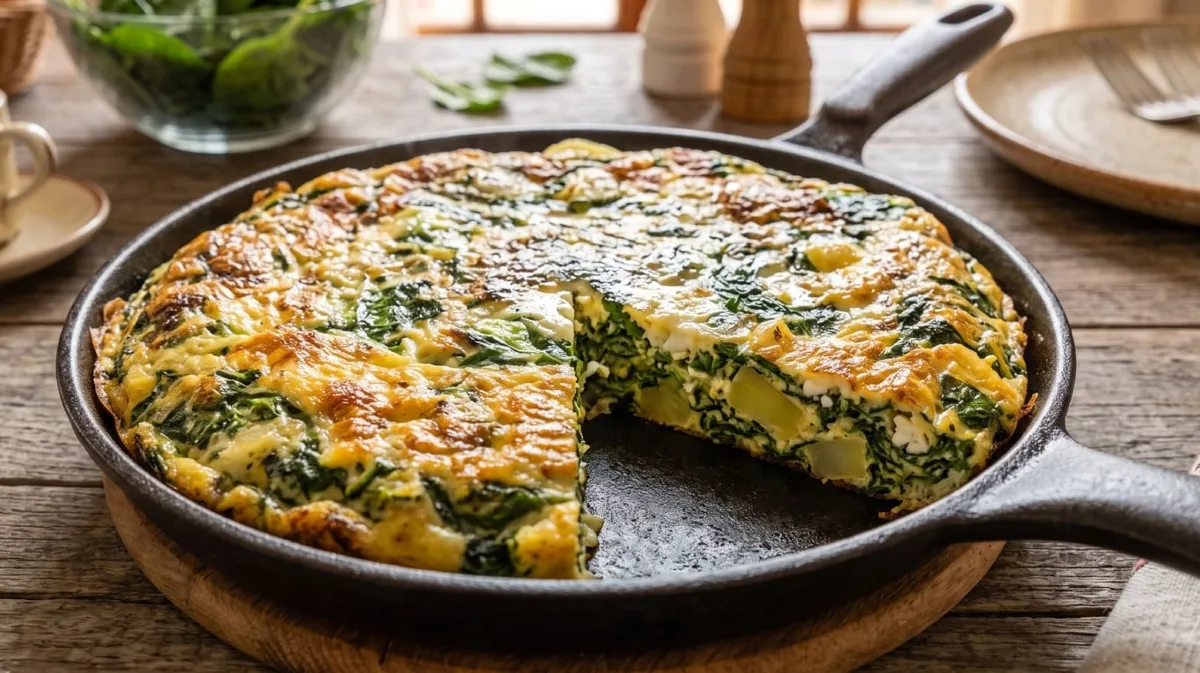 Cómo hacer una tortilla de espinaca y queso con base de puré de papas: una versión fácil, cremosa y tentadora