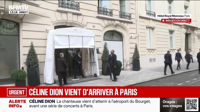 Céline Dion vient d'atterrir à l'aéroport du Bourget, ses fans l'attendent devant son hôtel