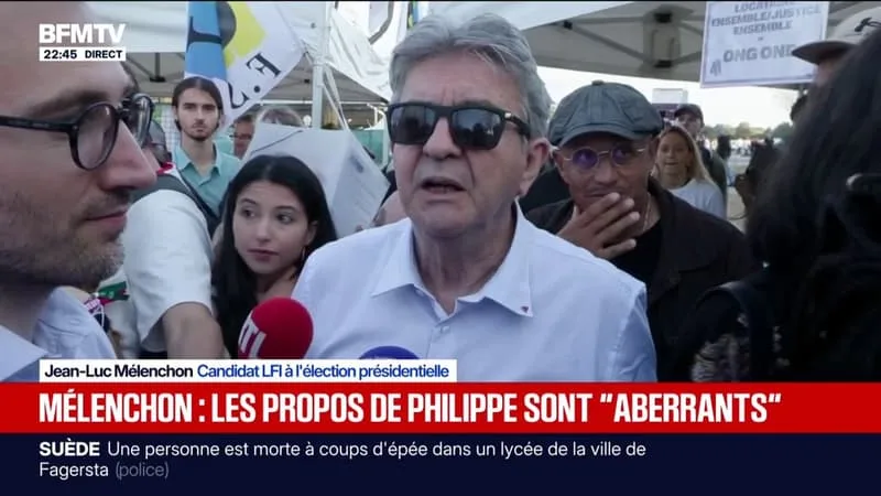 Propos d'Édouard Philippe à Mayotte: "C'est aberrant, ridicule et provocateur", déclare Jean-Luc Mélenchon, candidat LFI à l'élection présidentielle