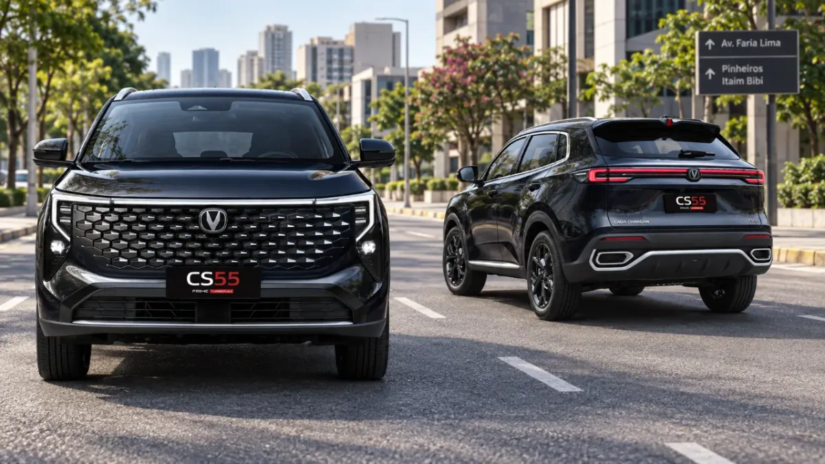 CAOA Changan CS55 nacional estreia por R$ 144.990 com motor 1.5 turbo flex de 180 cv, porta-malas de 525 litros e carroceria maior que Taos e Corolla Cross para pressionar Compass e T-Cross