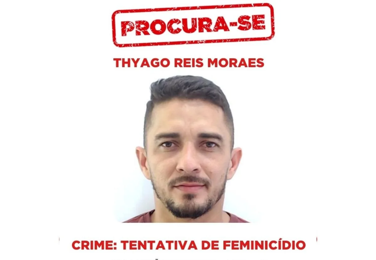 Polícia divulga cartaz de procurado após mulher ser baleada cinco vezes e apontar ex-marido como autor