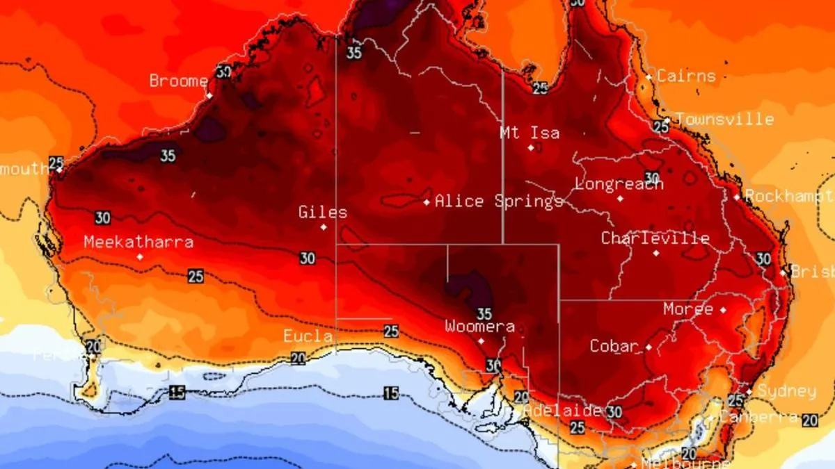 Parts of Australia to see temperatures 15C above average
