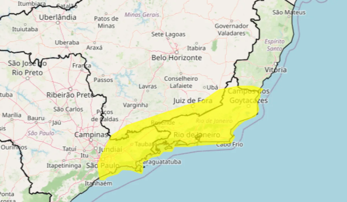 Cidades do ES recebem alerta amarelo de tempestade com granizo; veja quais