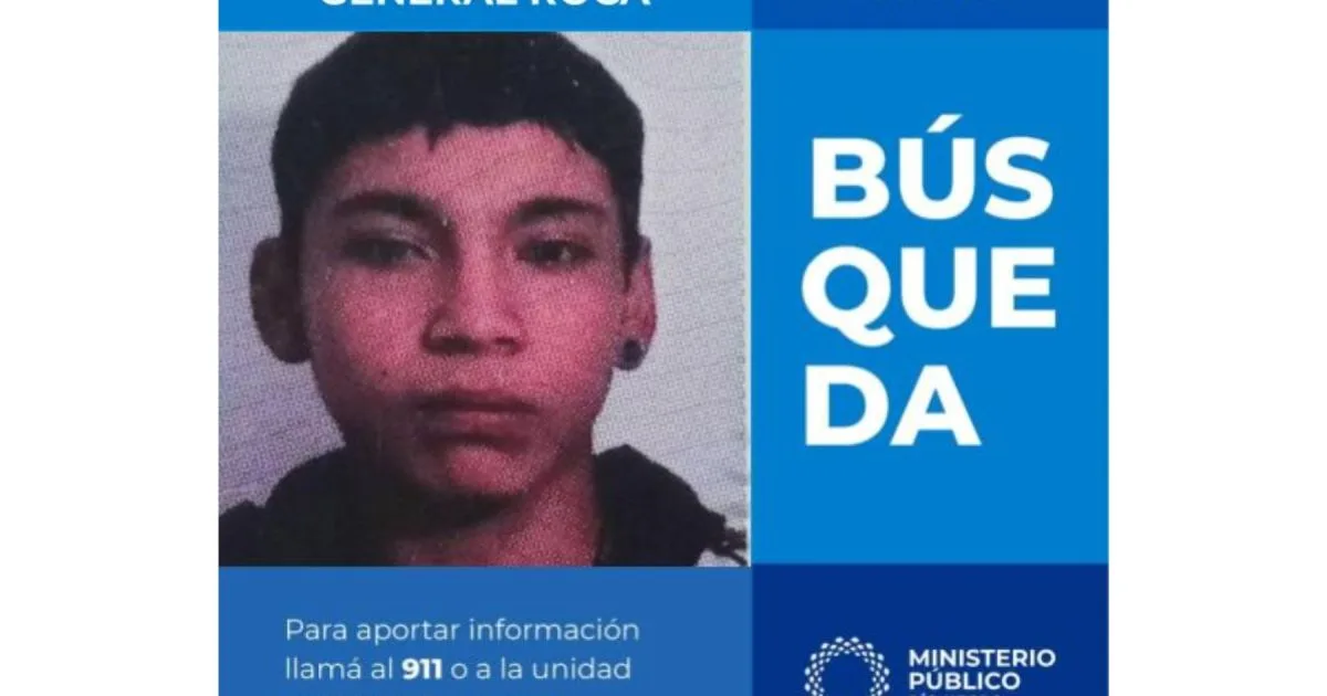 Buscan a un adolescente desaparecido en Roca: fue visto por última vez el viernes