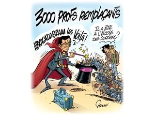 Le dessin de Chaunu : l’annonce de 3 000 professeurs remplaçants mobilisés dans les lycées