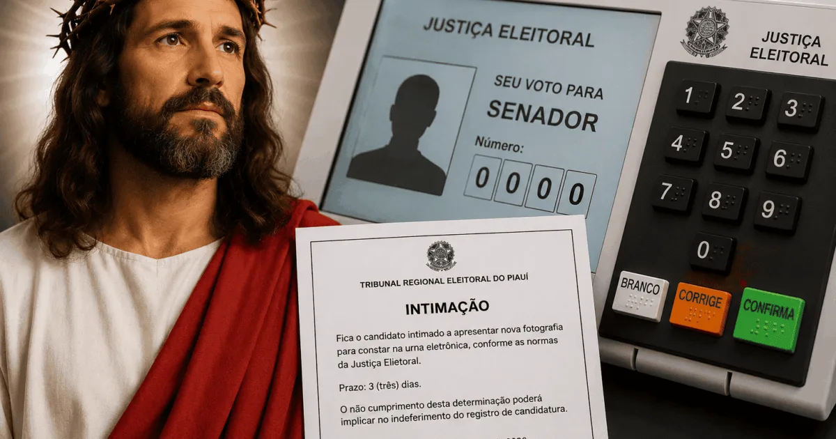 Candidato a suplente é intimado a trocar foto de Jesus Cristo na urna