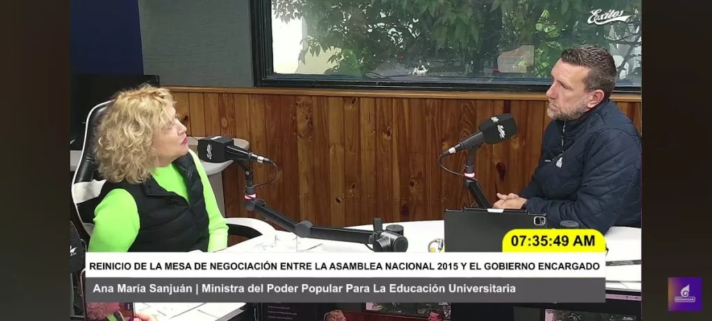 Ana María Sanjuán reafirma compromiso del Gobierno en mesa de diálogo y niega participación de EEUU