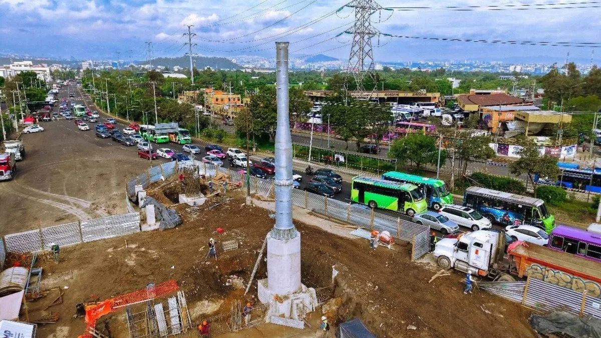 Línea 4 del Cablebús CDMX: así luce el montaje de estructuras en la estación Cantera ubicada en Av. del Imán