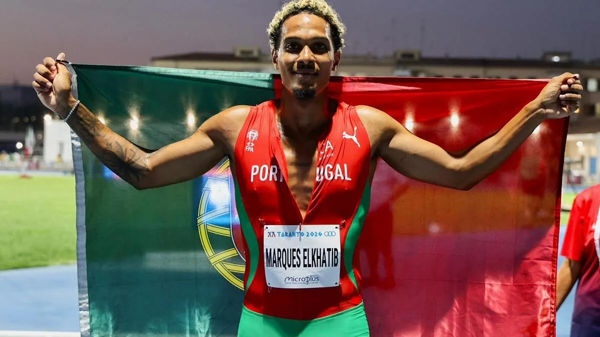 Omar Elkhatib vence a medalha de ouro nos 400 metros dos Jogos do Mediterrâneo
