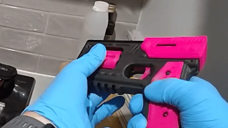 Hot pink 3D-printed gun seized south of Brisbane