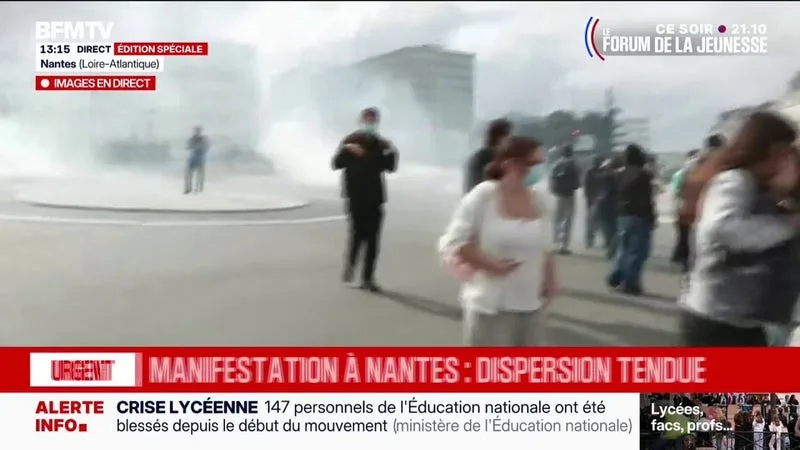 Mobilisation lycéenne: à Nantes, la dispersion de la manifestation se tend