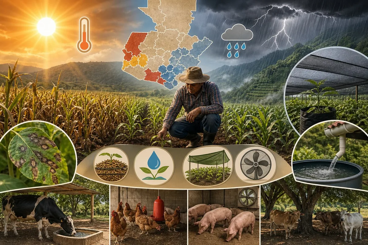 Agricultura advierte que productores de Guatemala deben monitorear condiciones climáticas extremas esta semana por calor y lluvias irregulares