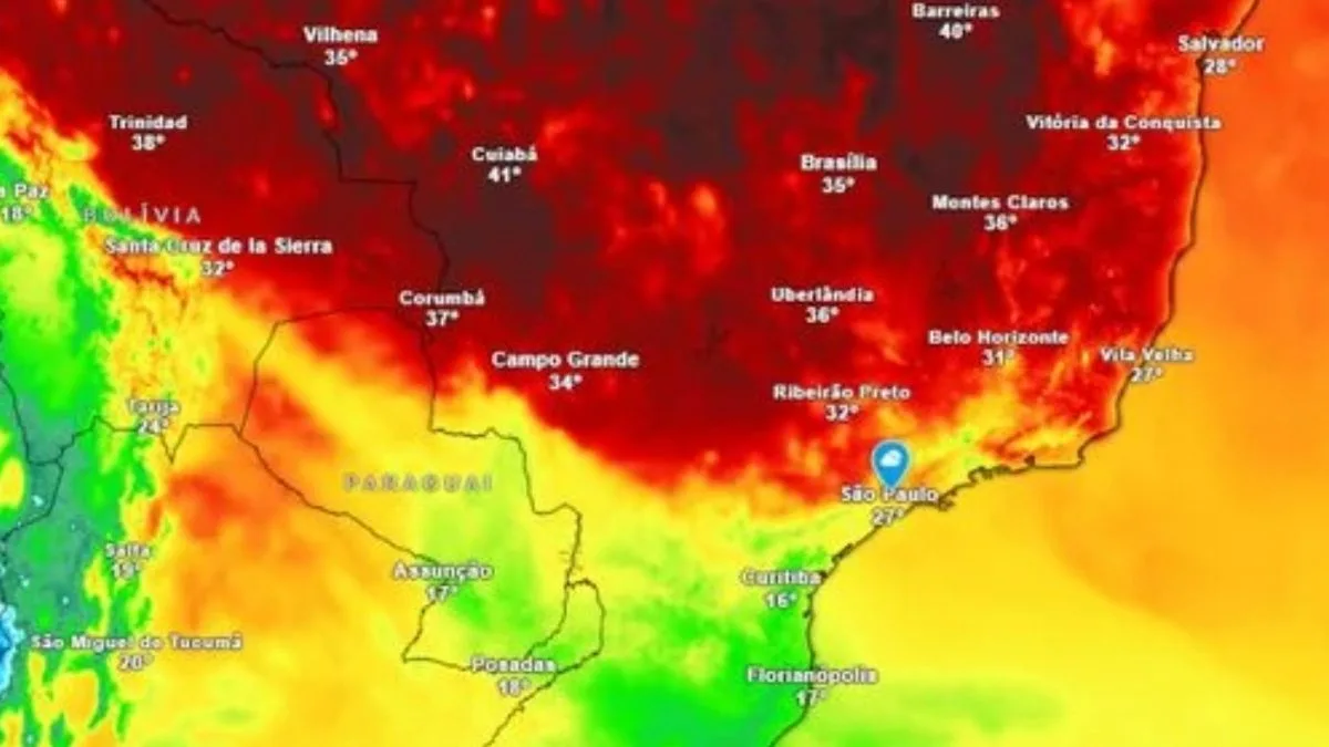 Diferença de até 33°C divide o Brasil neste fim de semana: veja onde fará frio abaixo de 10°C e calor de até 43°C em meio a temporais
