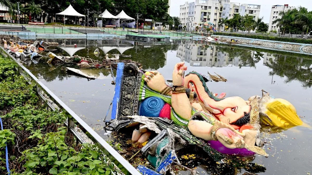 Ganesh idol immersion leaves Tirupati’s Vinayaka Sagar polluted