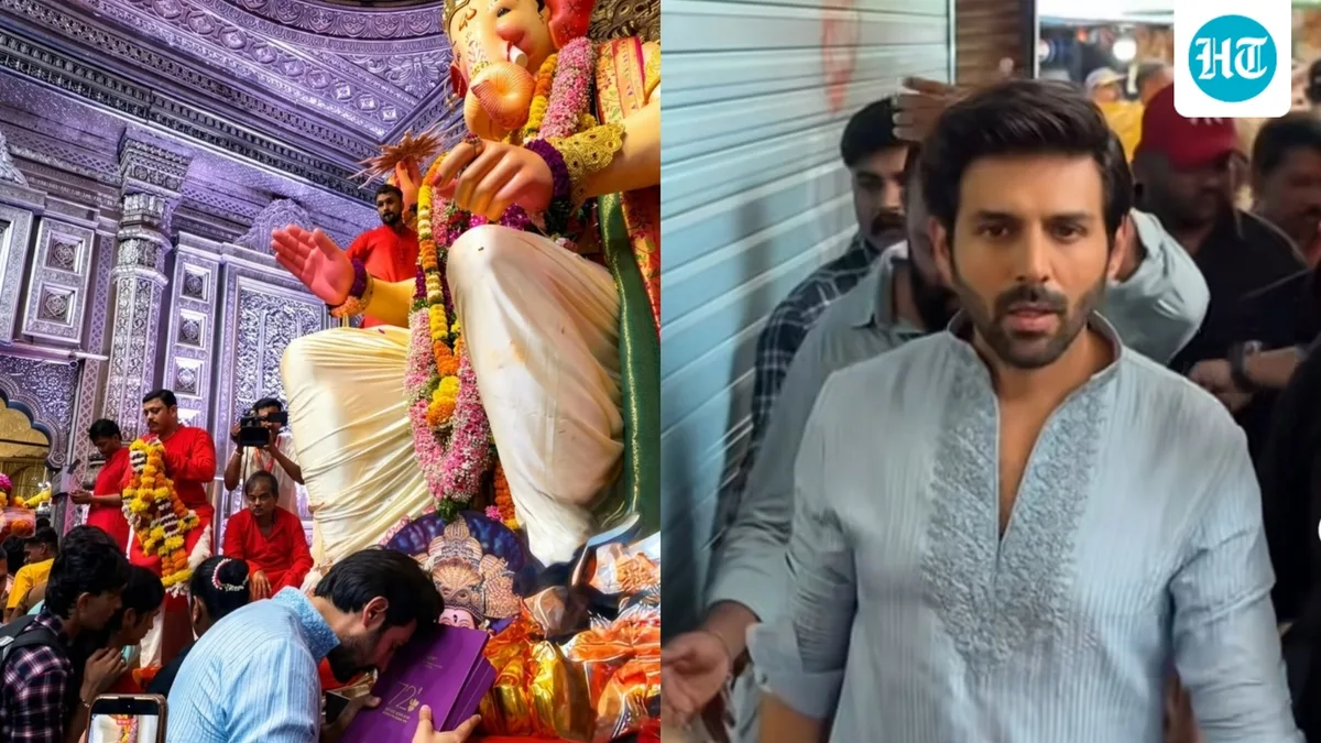 Kartik Aaryan carries his first National Award to Lalbaugcha Raja, places it at Bappa’s feet after big win. Watch