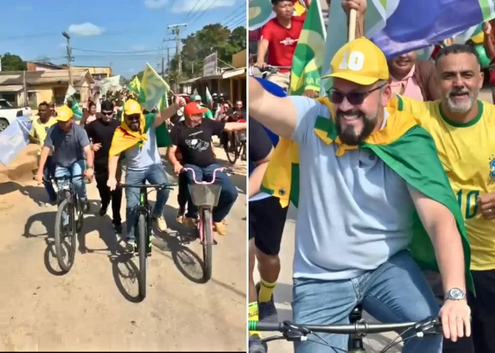 Alan Rick e Rico Leite abrem campanha eleitoral em Tarauacá com grande cicleata