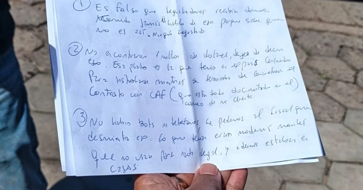 Cerimedo dictó una carta para desmentir acusaciones: negó que le hayan encontrado un millón de dólares y dijo que nunca quiso irse de Bolivia