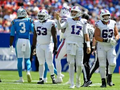 Josh Allen gets comfortable in Bills' new stadium with TD pass in 29-14 preseason win over Panthers