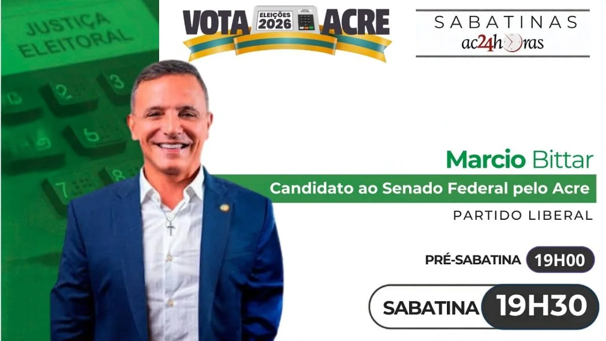 Marcio Bittar é o entrevistado da sabatina do ac24horas nesta terça (1°)