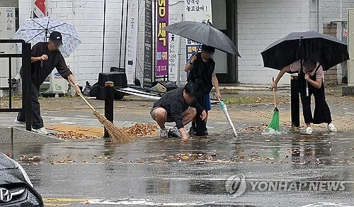 경기북부 강한 비바람에 도로 곳곳 침수·나무 전도