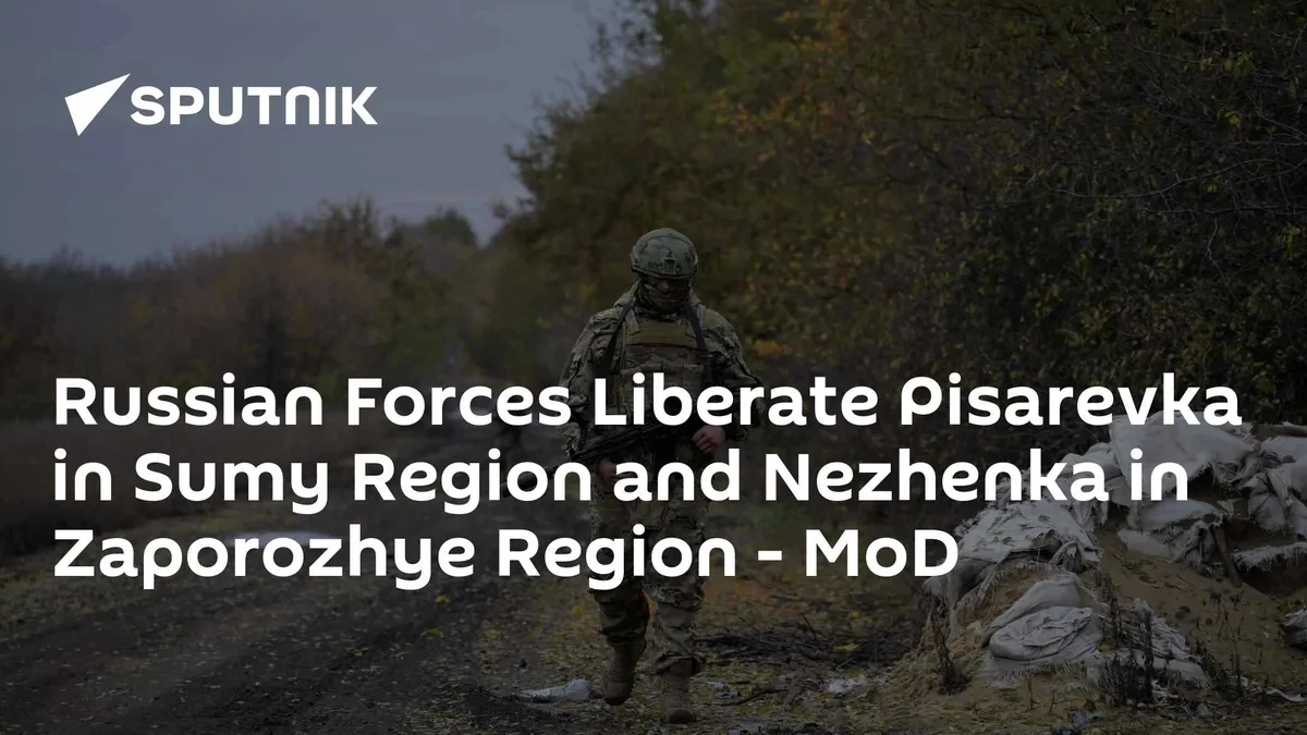 Russian Forces Liberate Pisarevka in Sumy Region and Nezhenka in Zaporozhye Region - MoD