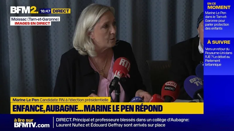 "Je sépare la question des mineurs non accompagnés de la protection de l'enfance", déclare Marine Le Pen