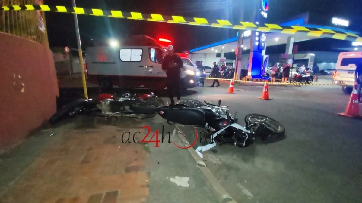 Colisão entre duas motocicletas deixa dois homens feridos em Rio Branco