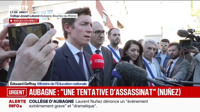 Tirs dans un collège à Aubagne: "Un acte criminel", affirme le ministre de l'Éducation nationale, Édouard Geffray