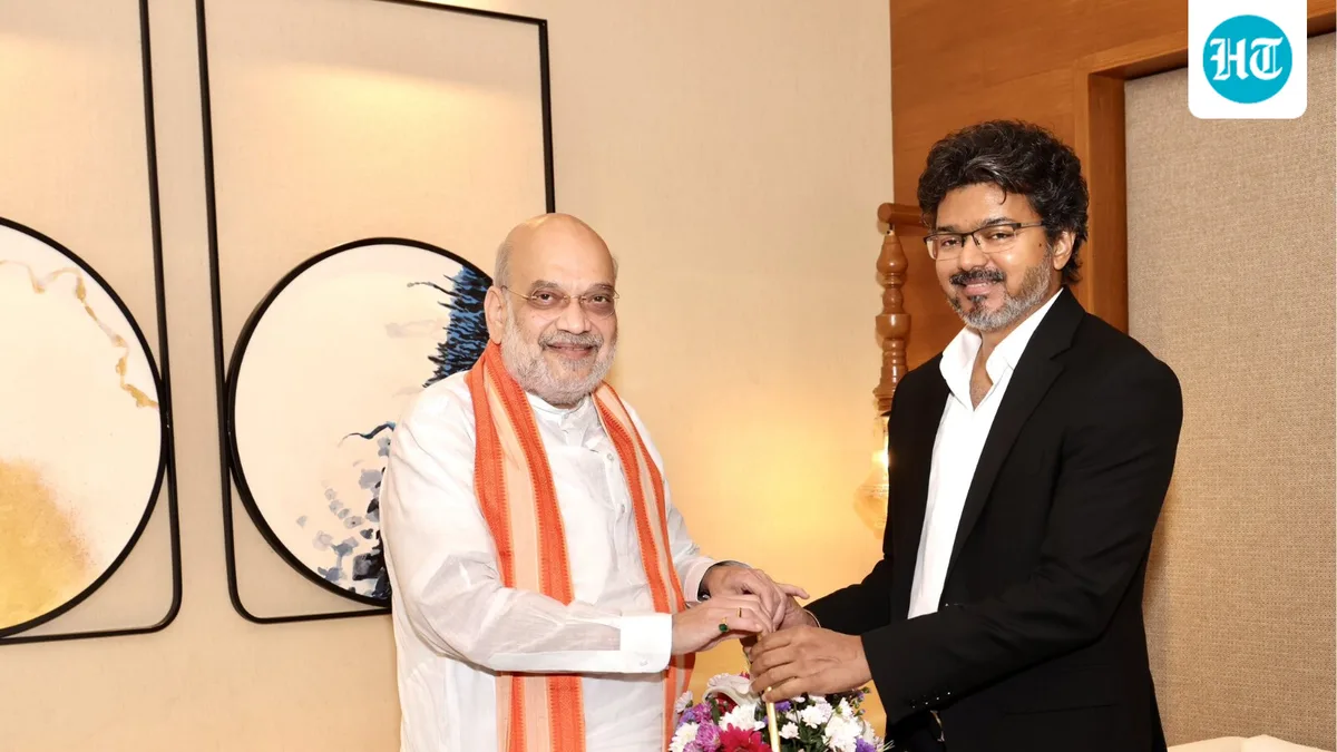 Amit Shah meets Tamil Nadu's Vijay ahead of meeting with other chief ministers of South states