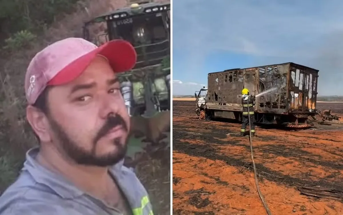 Goiás: incêndio mata homem e destrói veículos em canavial