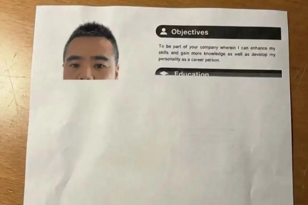 Currículo incompleto viraliza com frase inusitada para conseguir emprego