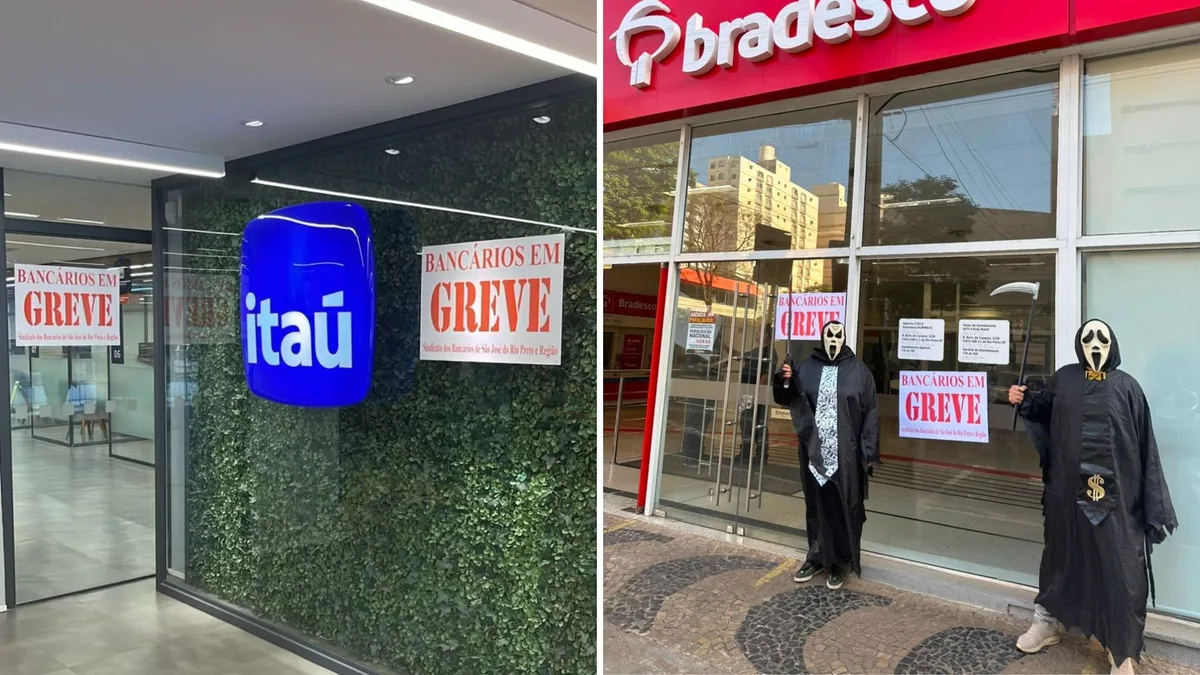Bancários de Rio Preto fazem greve por reajuste salarial e paralisam atendimento em agências; entenda