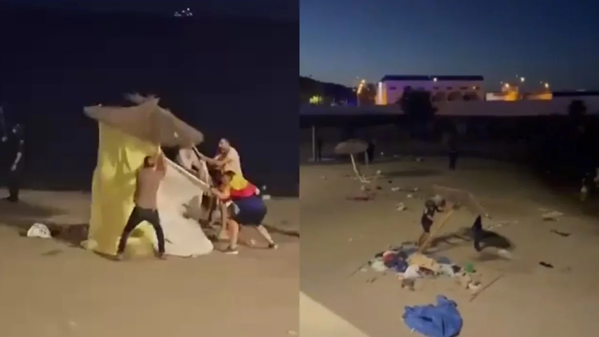 La playa de El Trampolín de Ceuta amanece con custodia policial tras los altercados entre ceutíes y migrantes que provocaron disparos disuasorios