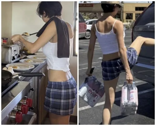 화사니까 가능한 ‘아빠 팬티룩’?..美 마트 장보기 패션까지 화제