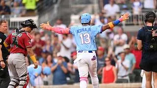MLB: Ronald Acuña Jr. le da en la cara a Eduardo Rodríguez con este tablazo