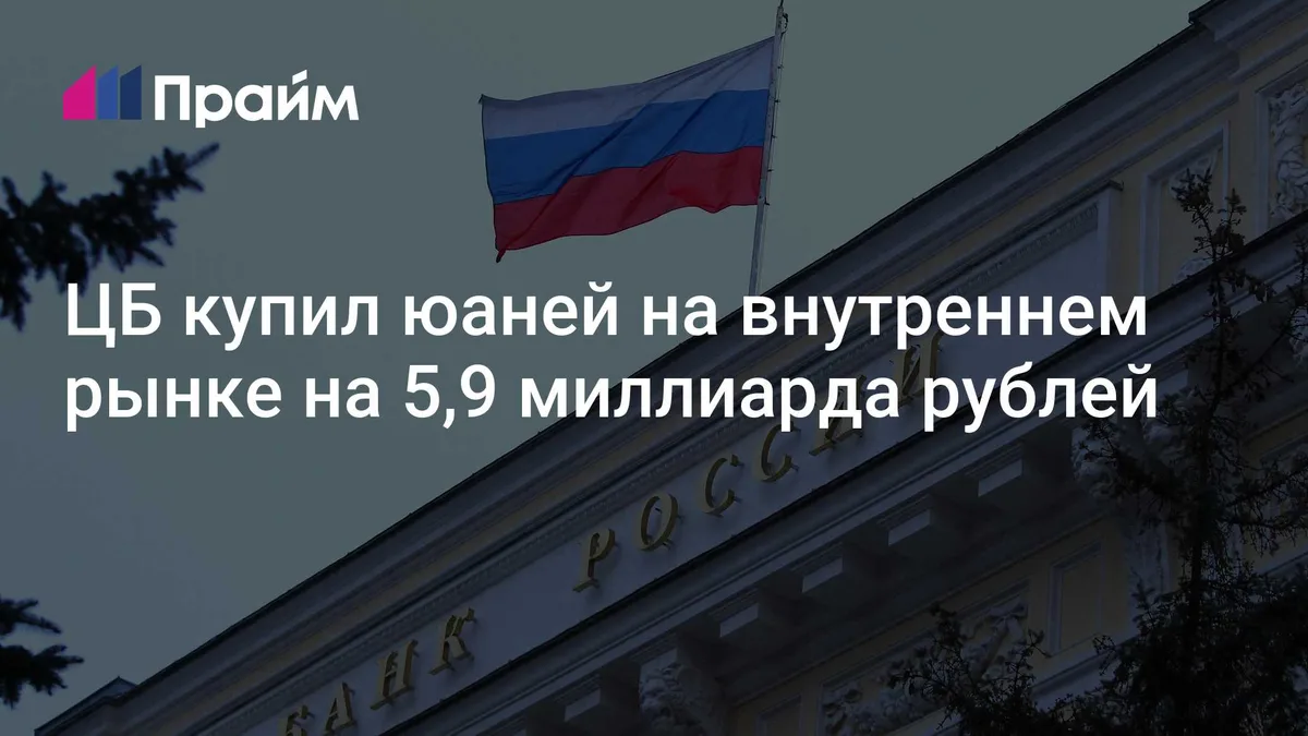ЦБ купил юаней на внутреннем рынке на 5,9 миллиарда рублей
