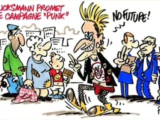 Dans l’œil du dessinateur Frap. La campagne pour la Présidentielle de Raphaël Glucksmann