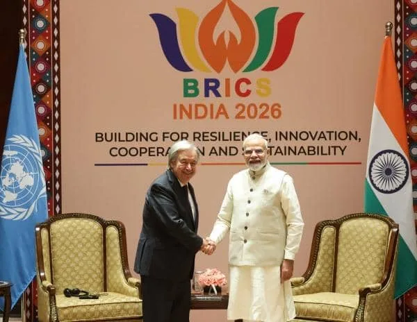 Modi meets UN chief ahead of BRICS; discusses conflicts, navigation freedom