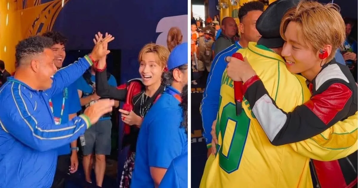 O encontro entre integrante do BTS e Ronaldo e Ronaldinho